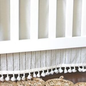 Boho tassel crib skirt